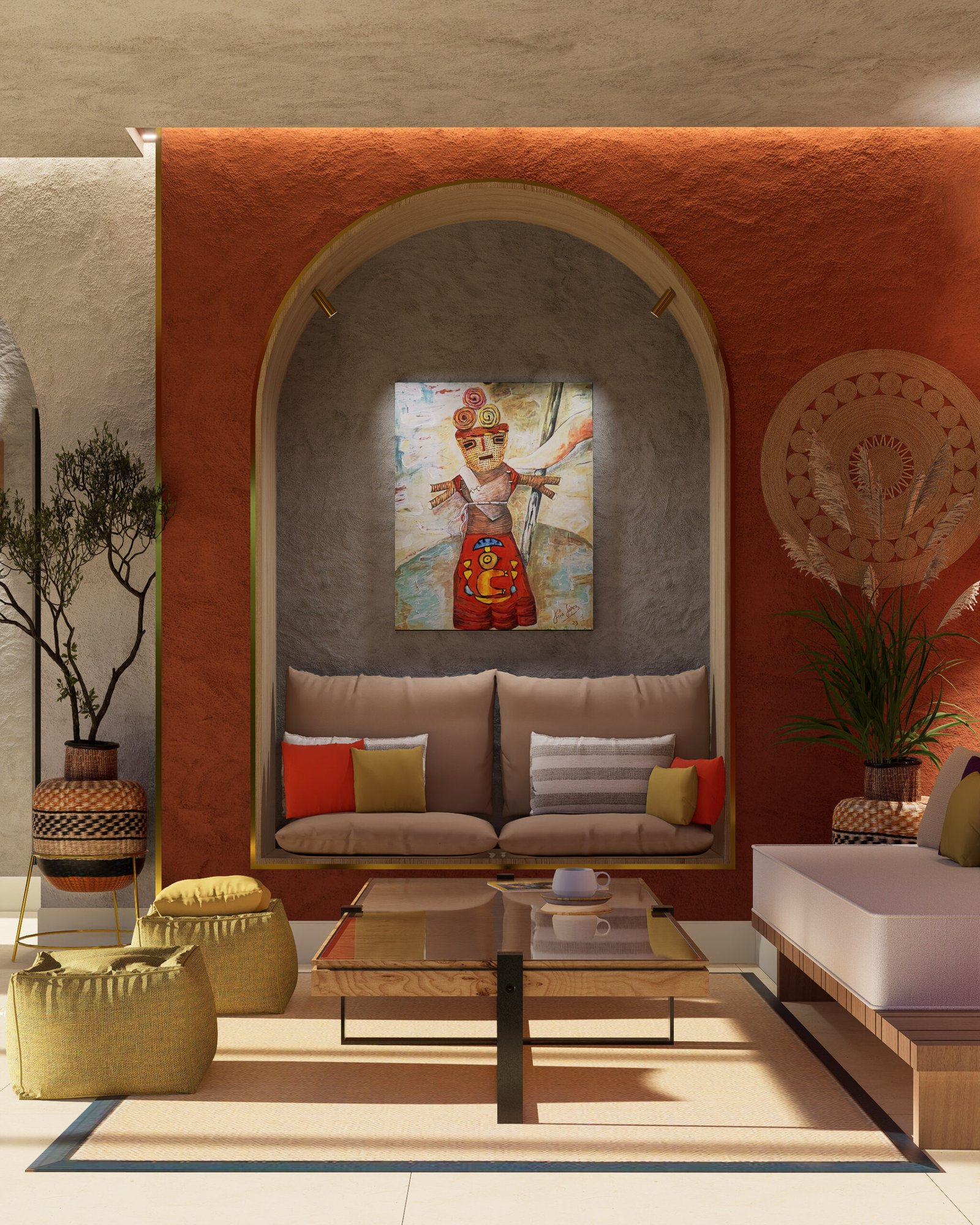 Colaboración artistas, render, diseño interior, arquitectura, cuadros, josé gabriel herrera tolla, arquitecto, Fernando Llopis