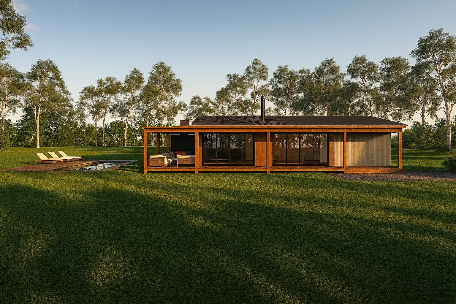 Vivienda prefabricada, casa contenedores, casa con piscina, arquitectura, josé gabriel herrera tolla, arquitecto, uruguay, punta del este